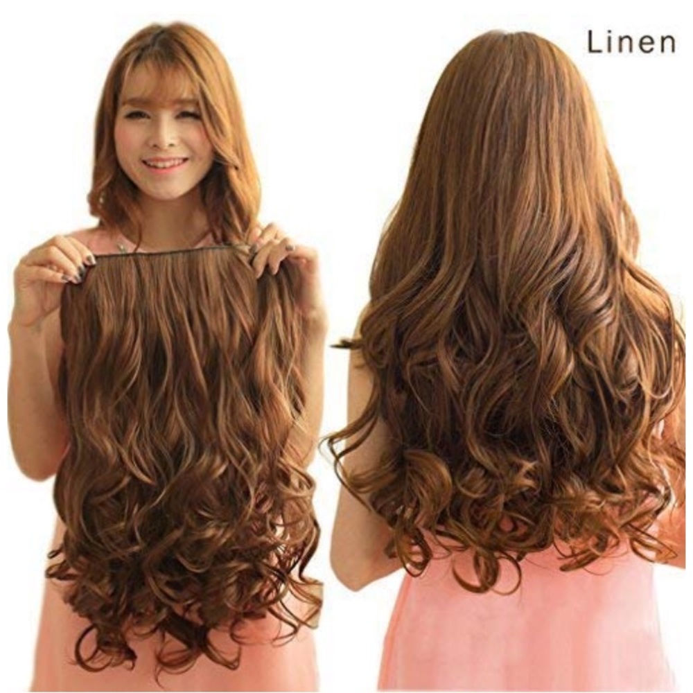 - ✨ 20” LINEN CURLY 3/4 full head clip ins NWT*